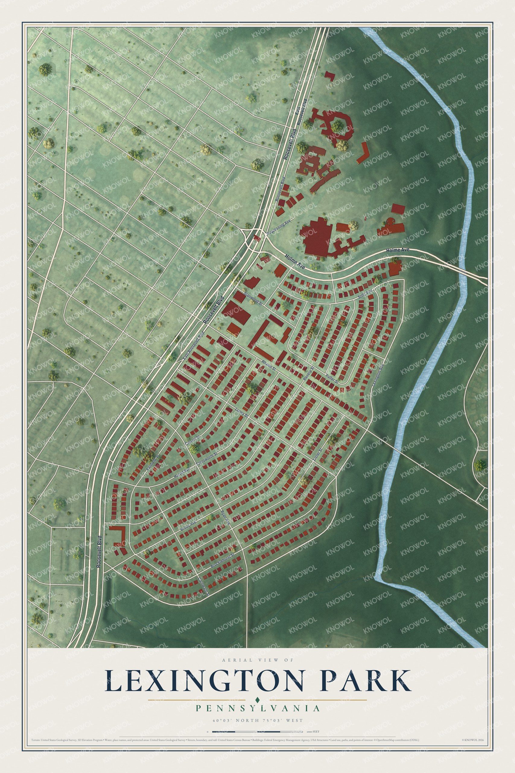 Watermarked full-map preview of Lexington Park, Pennsylvania