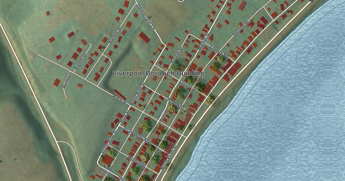 Map of Liverpool Borough, Pennsylvania in 2026