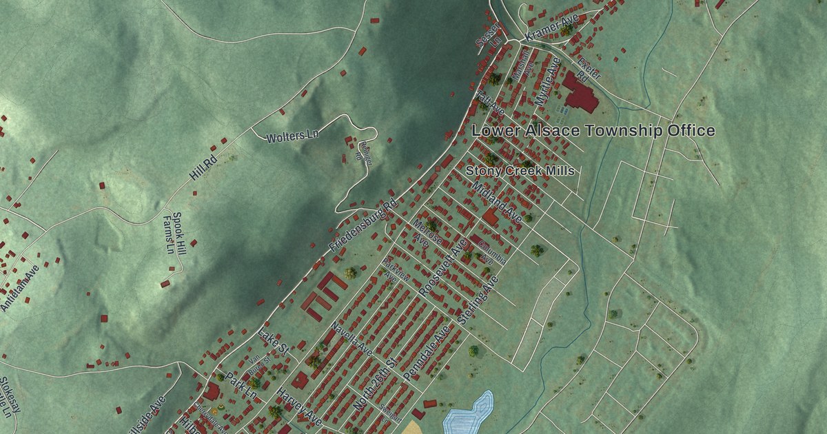 Map of Lower Alsace, Pennsylvania in 2026