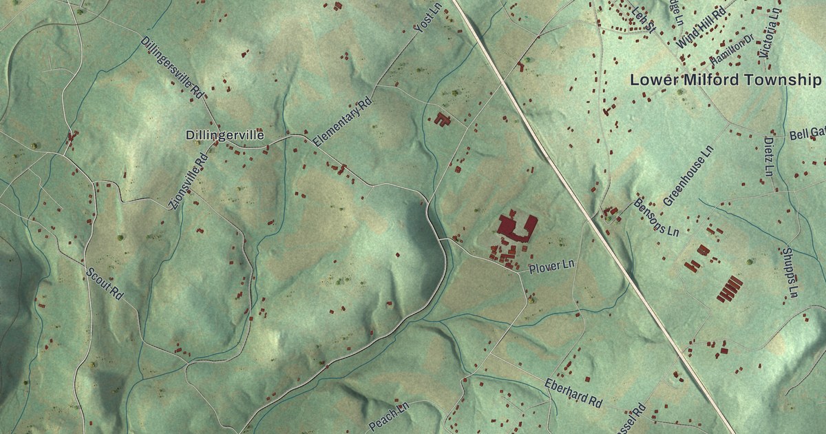 Map of Lower Milford, Pennsylvania in 2026