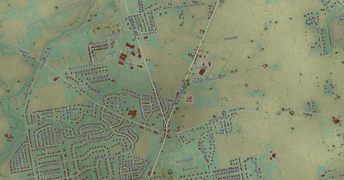 Map of Lower Nazareth, Pennsylvania in 2026