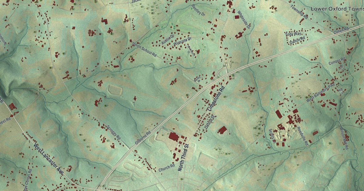 Map of Lower Oxford, Pennsylvania in 2026