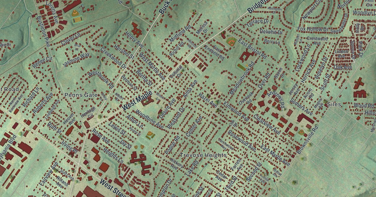 Map of Lower Southampton, Pennsylvania in 2026