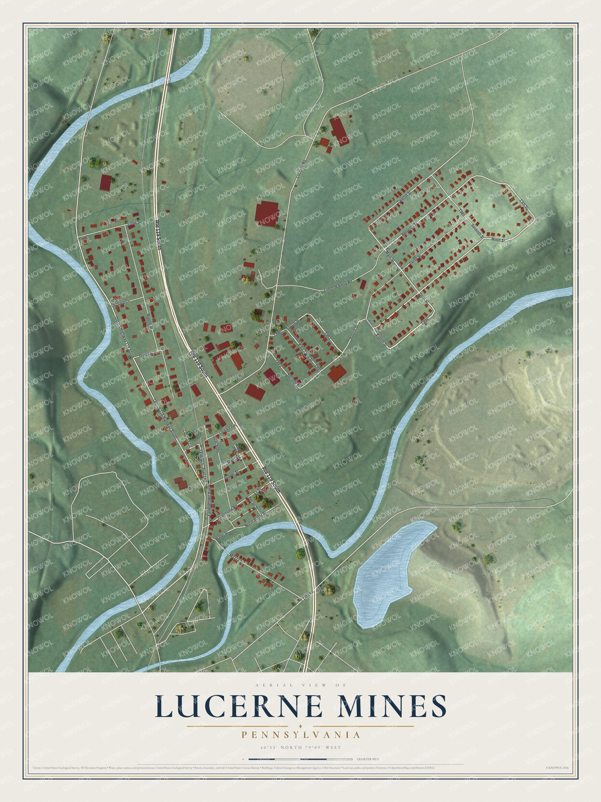 Watermarked full-map preview of Lucerne Mines, Pennsylvania
