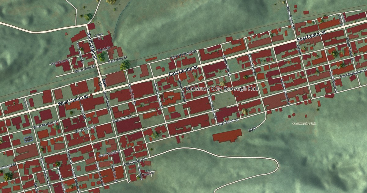 Map of Mahanoy City, Pennsylvania in 2026