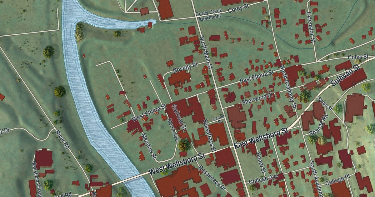 Map of Mansfield, Pennsylvania in 2026