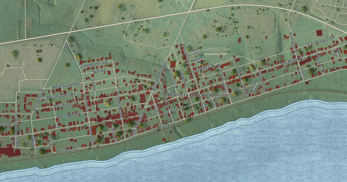 Map of Marietta, Pennsylvania in 2026