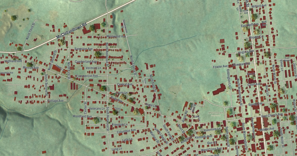 Map of Masontown, Pennsylvania in 2026