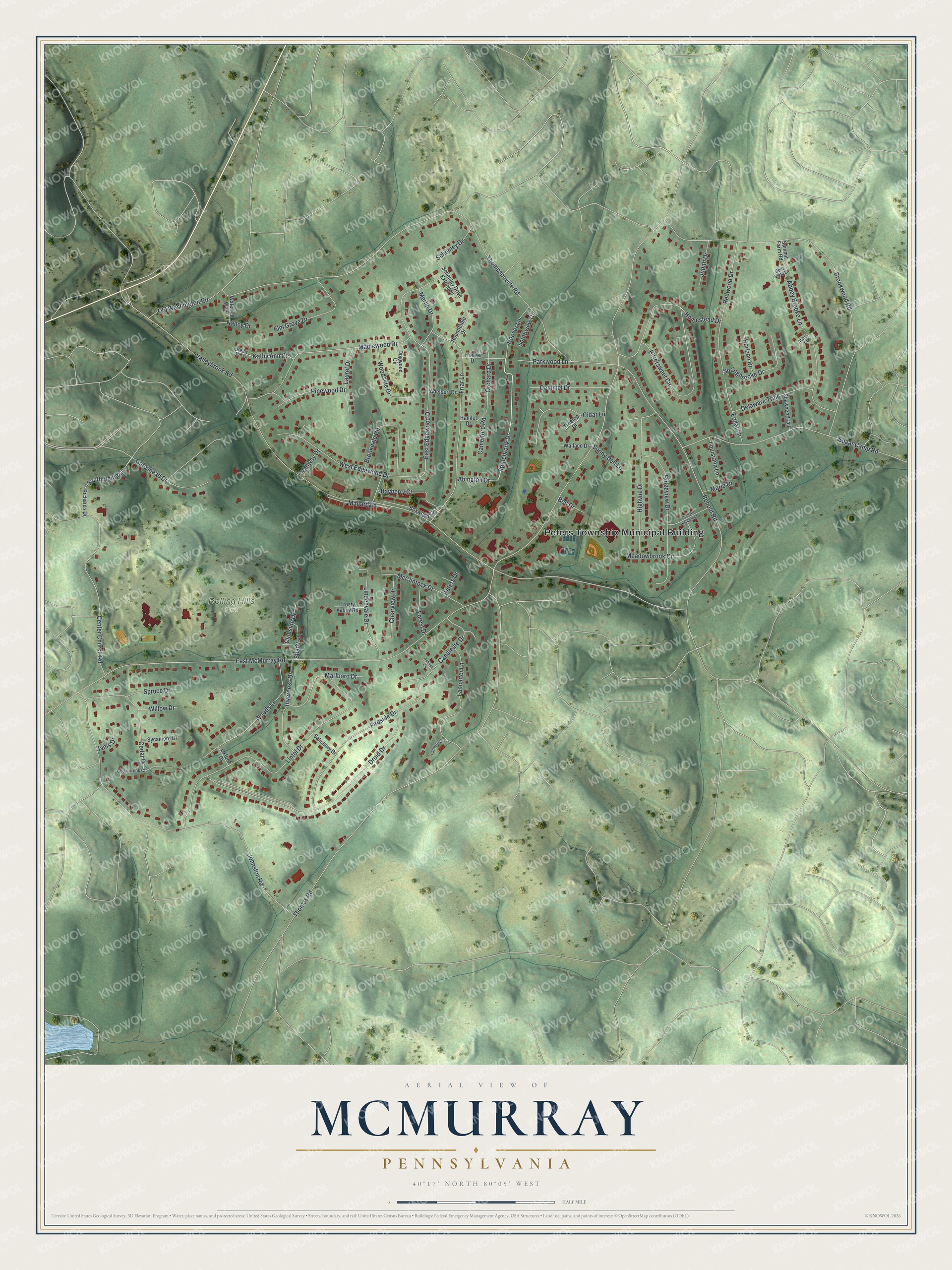 Watermarked full-map preview of McMurray, Pennsylvania