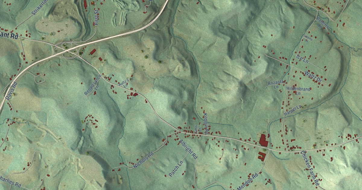 Detailed Map of Mendon, Pennsylvania