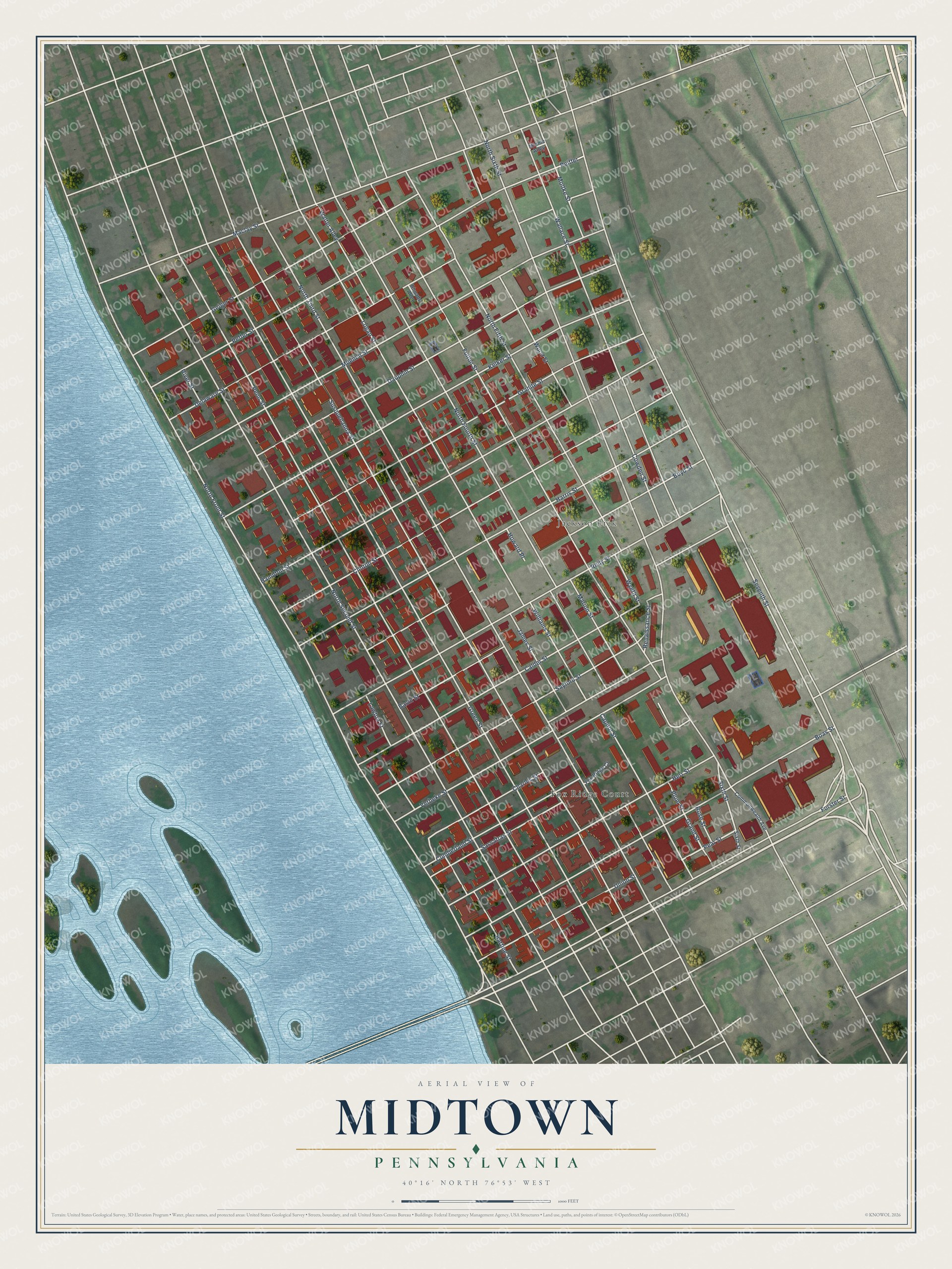 Watermarked full-map preview of Midtown, Pennsylvania