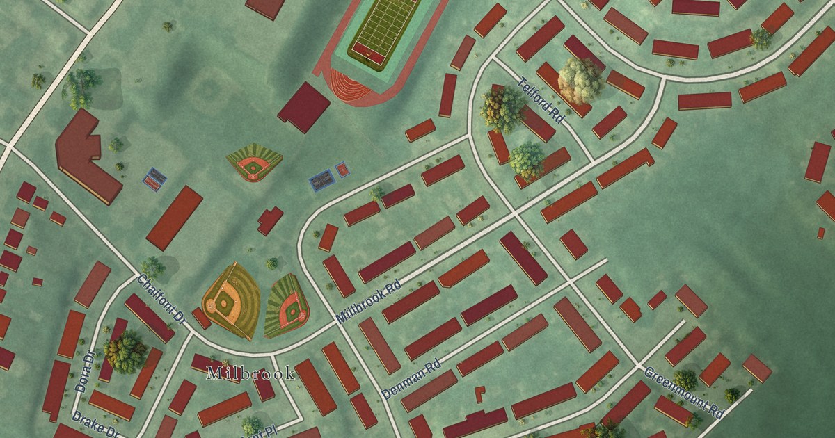 Detailed Map of Millbrook, Pennsylvania