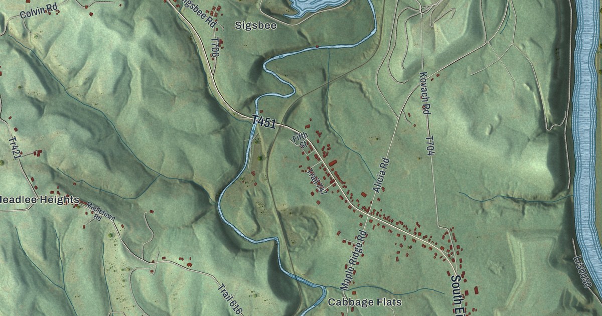 Map of Monongahela, Greene County, Pennsylvania in 2026