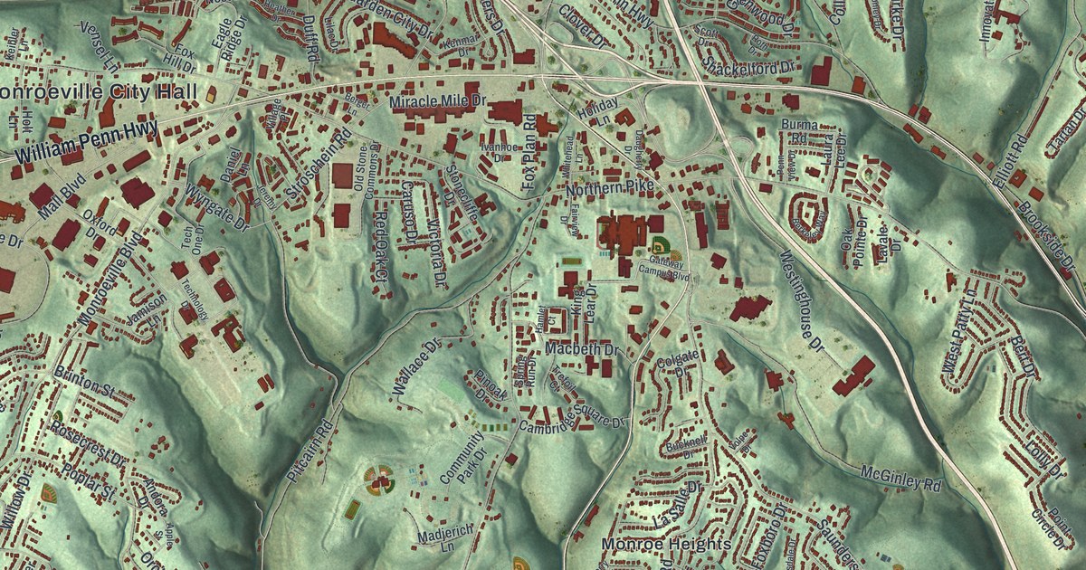 Map of Monroeville municipality, Pennsylvania in 2026