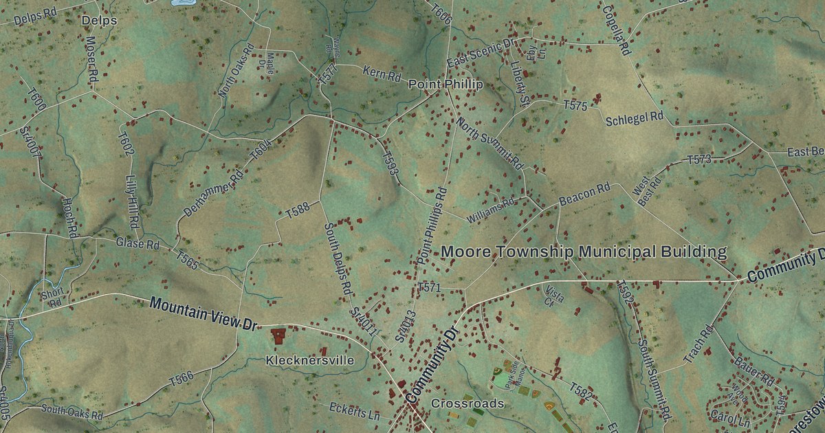 Map of Moore, Pennsylvania in 2026