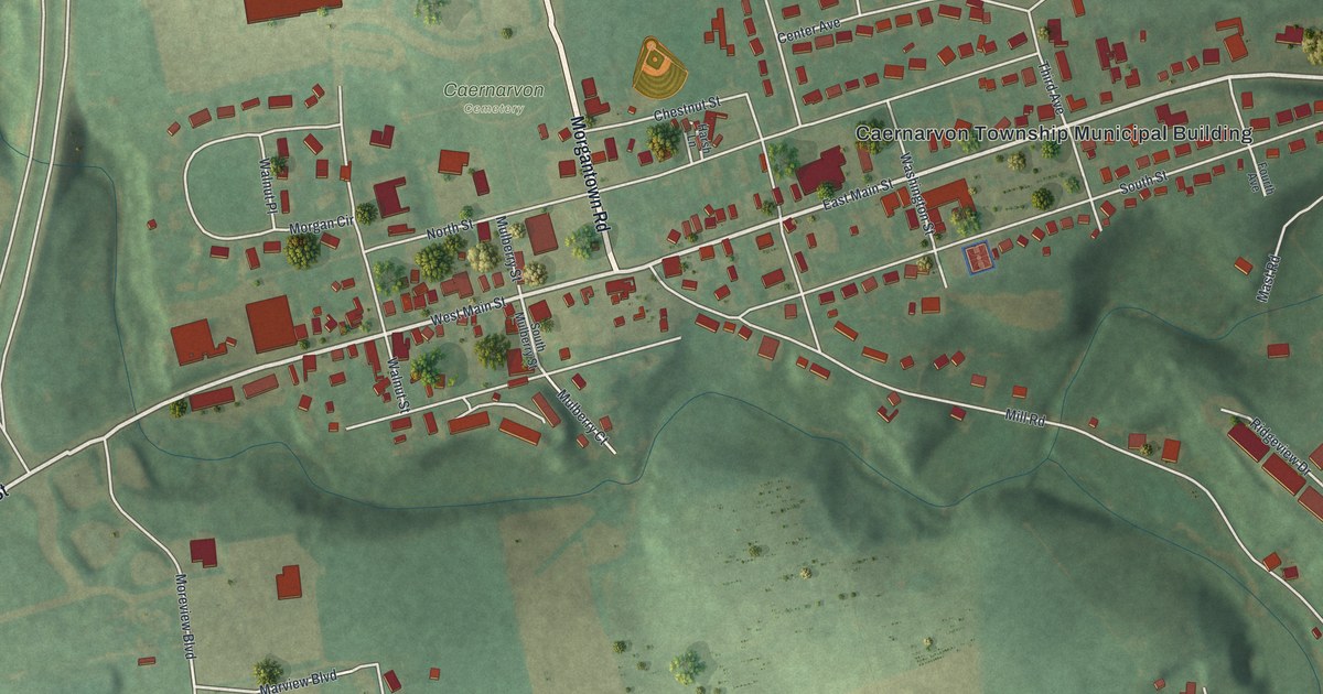 Map of Morgantown, Pennsylvania in 2026