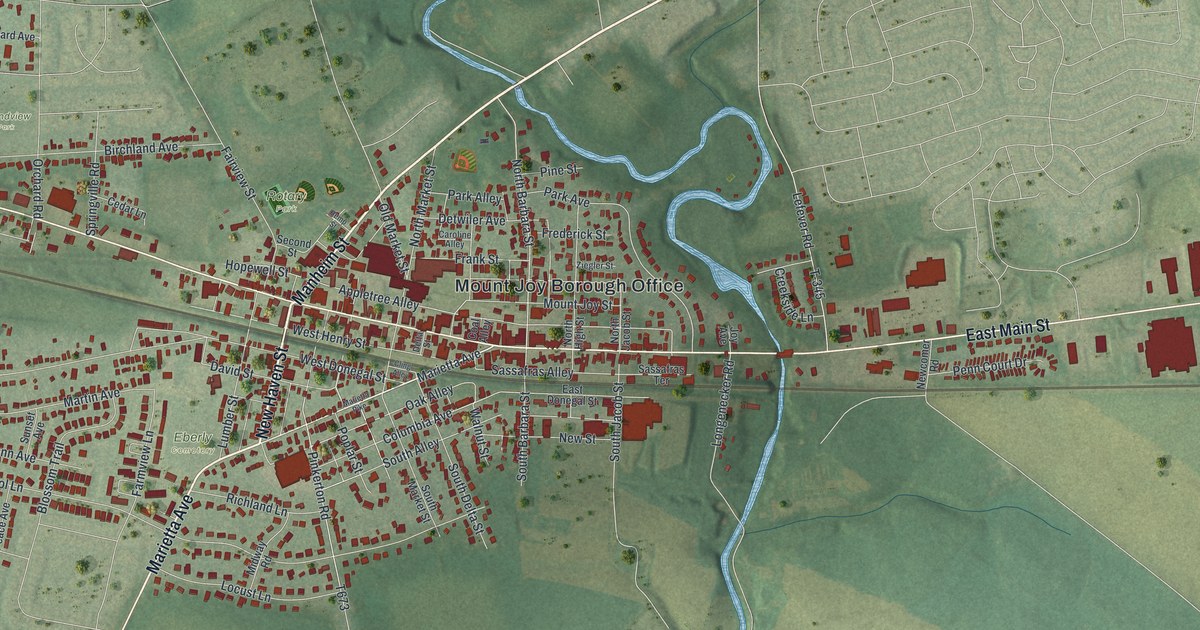 Map of Mount Joy Borough, Lancaster County, Pennsylvania in 2026