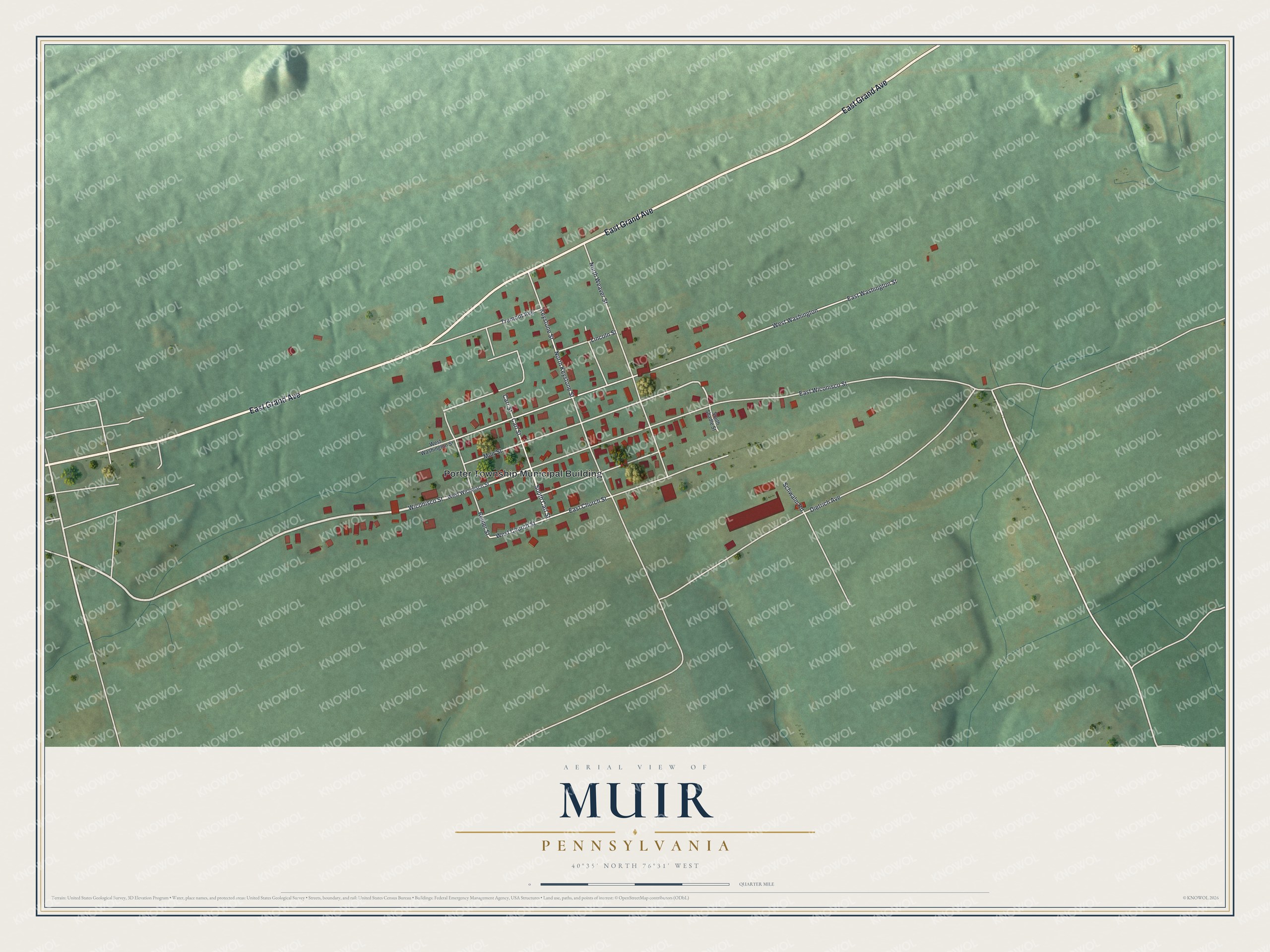 Watermarked full-map preview of Muir, Pennsylvania