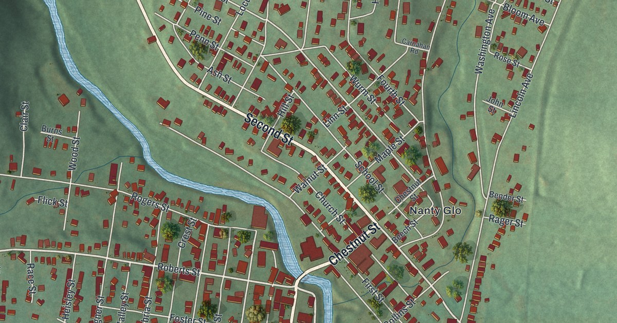 Map of Nanty-Glo, Pennsylvania in 2026