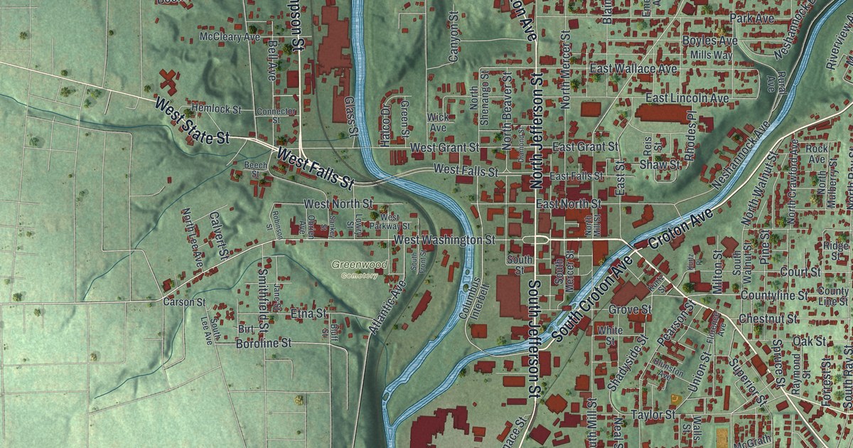 Map of New Castle, Lawrence County, Pennsylvania in 2026