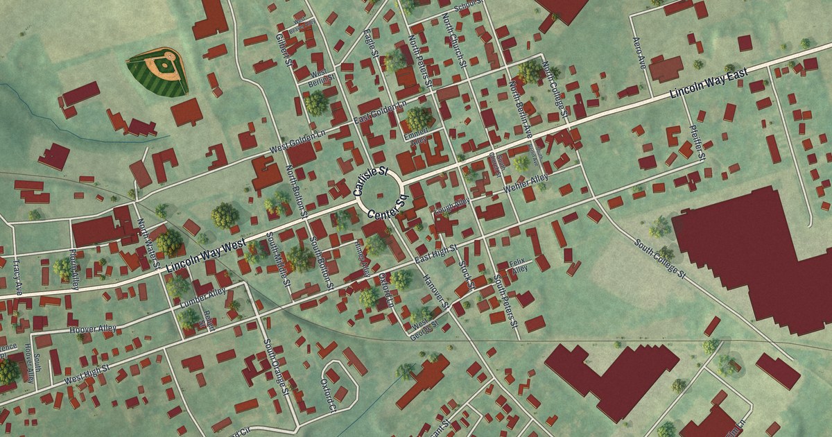 Map of New Oxford, Pennsylvania in 2026