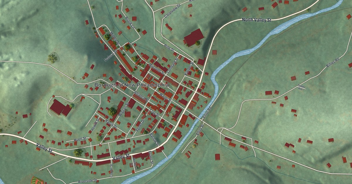 Map of New Philadelphia, Pennsylvania in 2026