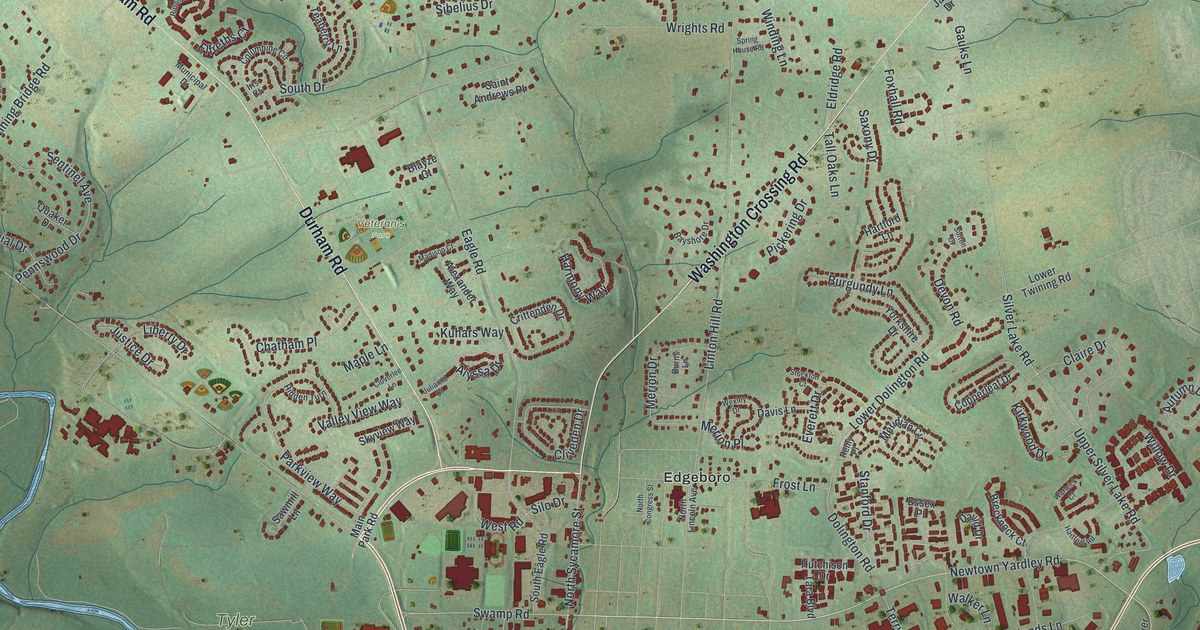 Map of Newtown Township, Bucks County, Pennsylvania in 2026