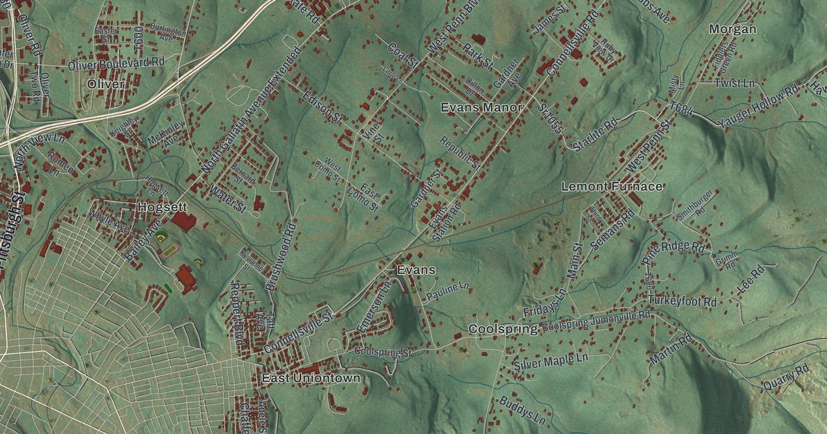 Map of North Union, Fayette County, Pennsylvania in 2026