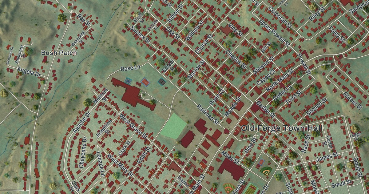 Map of Old Forge, Pennsylvania in 2026