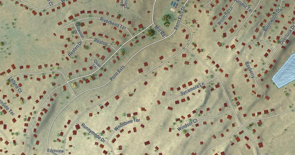 Map of Penn Estates, Pennsylvania in 2026