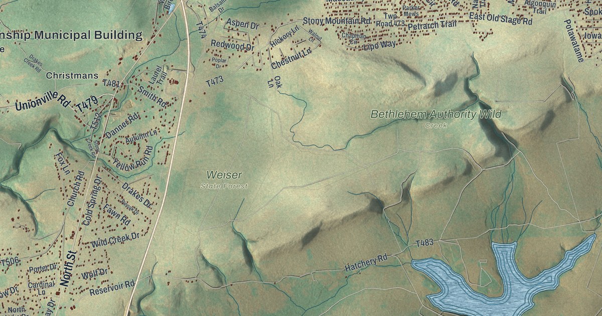 Map of Penn Forest, Pennsylvania in 2026