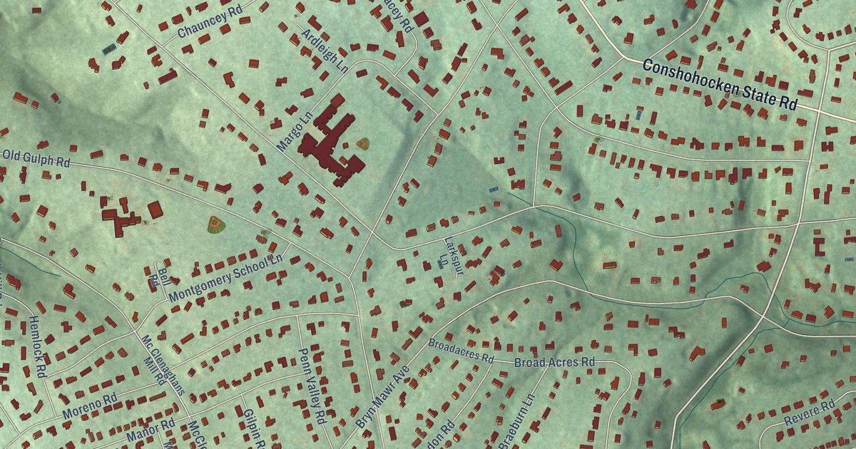 Detailed Map of Penn Valley, Montgomery County, Pennsylvania