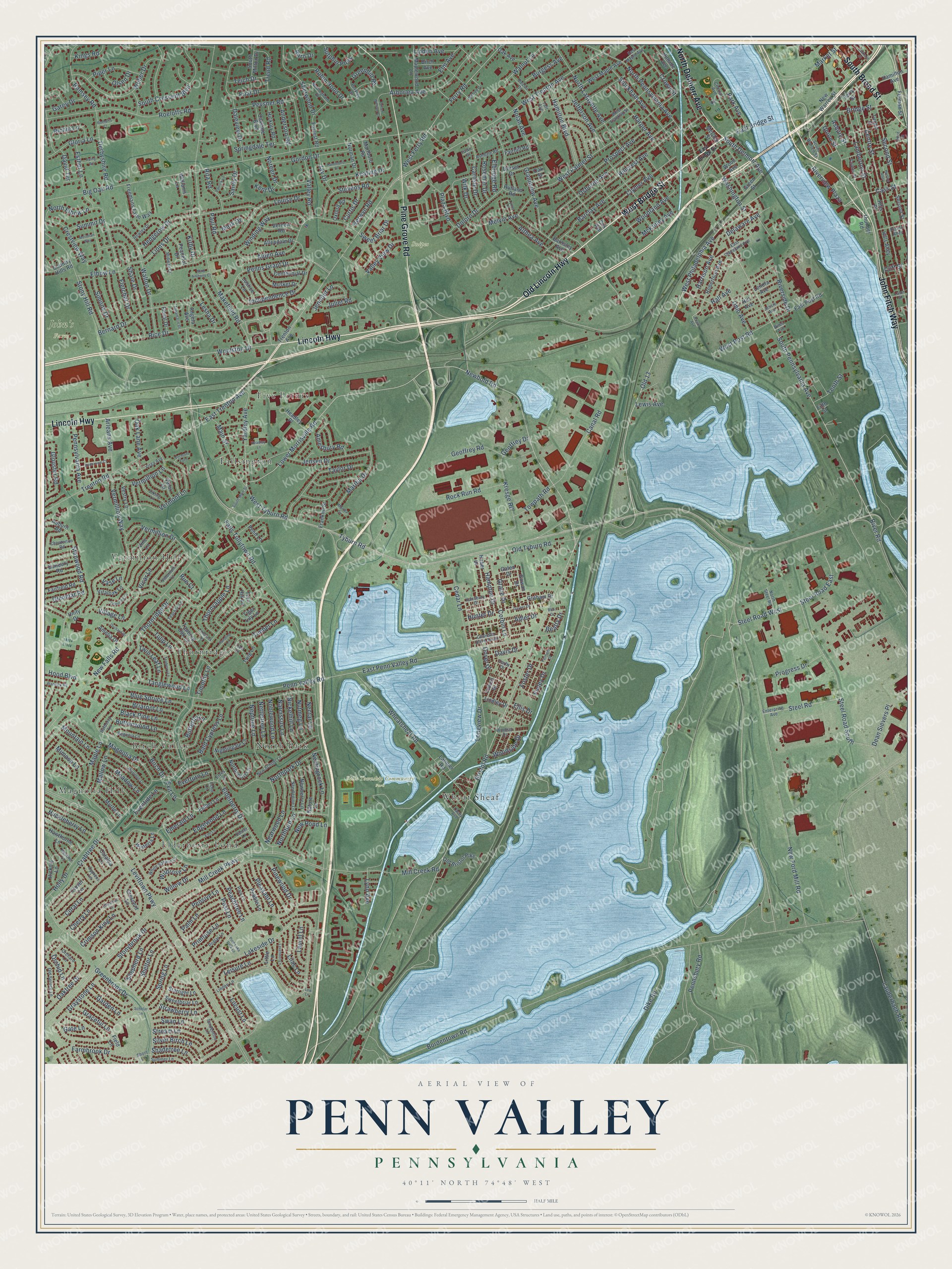 Watermarked full-map preview of Penn Valley, Pennsylvania
