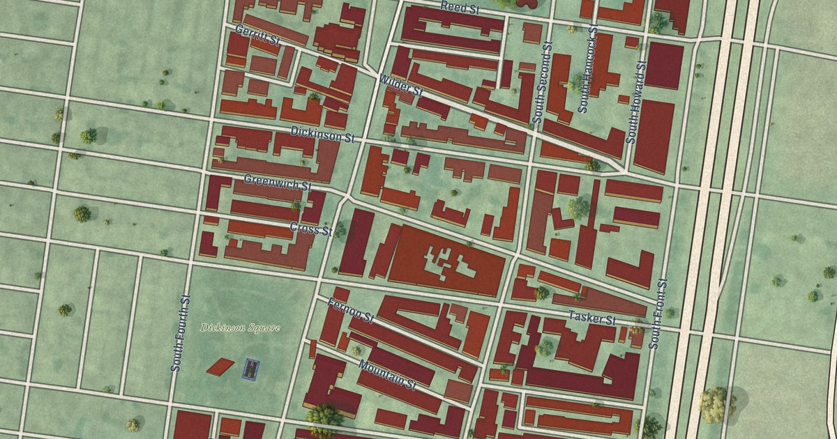 Detailed Map of Pennsport, Pennsylvania