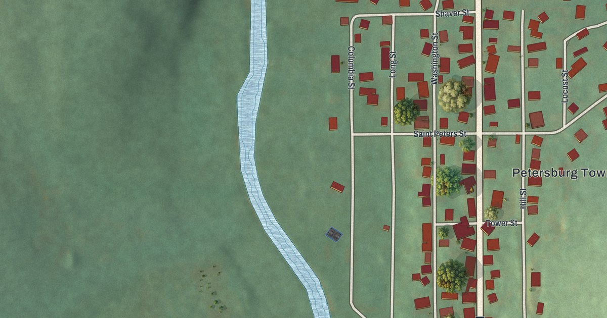 Map of Petersburg, Pennsylvania in 2026