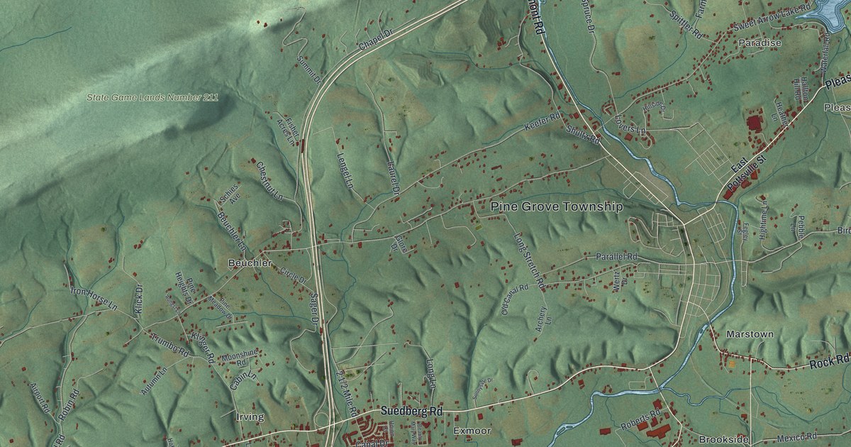 Map of Pine Grove Township, Schuylkill County, Pennsylvania in 2026