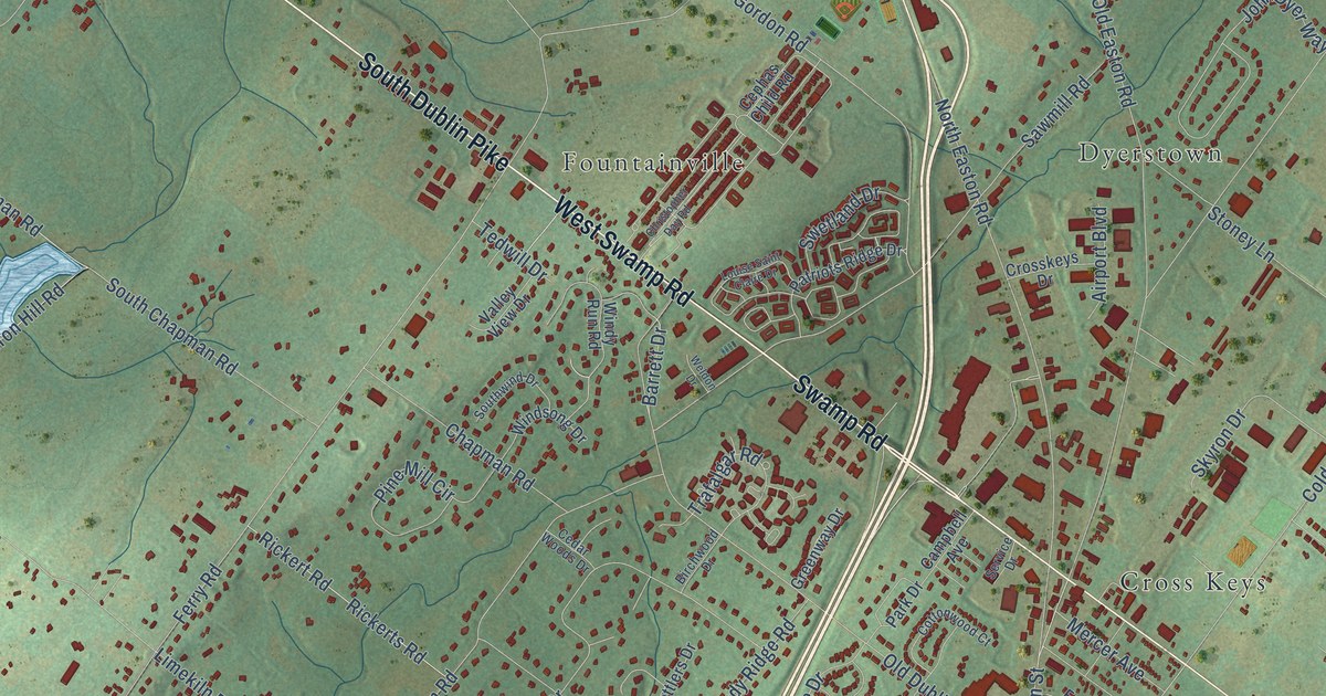 Detailed Map of Pine Run, Bucks County, Pennsylvania