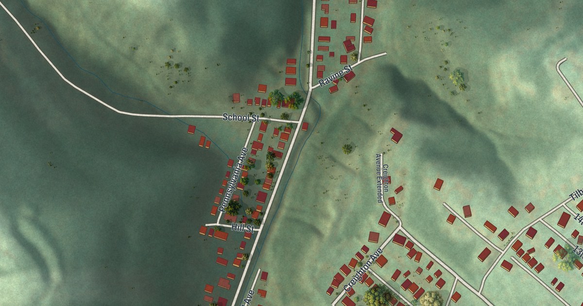 Map of Pitcairn, Pennsylvania in 2026