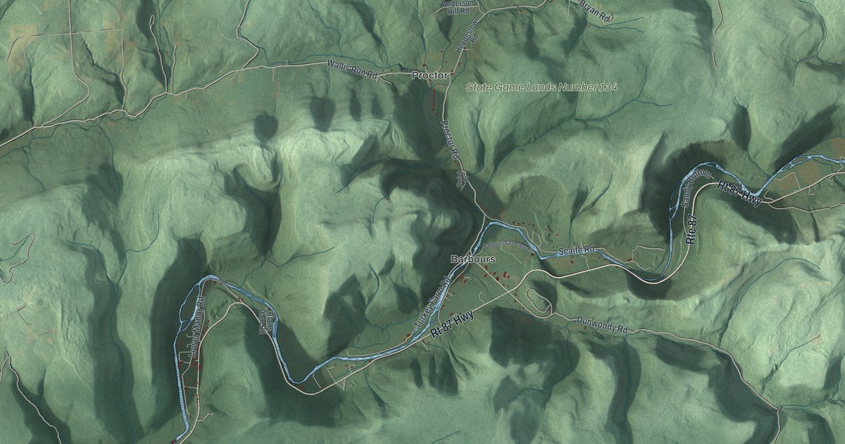 Map of Plunketts Creek, Pennsylvania in 2026