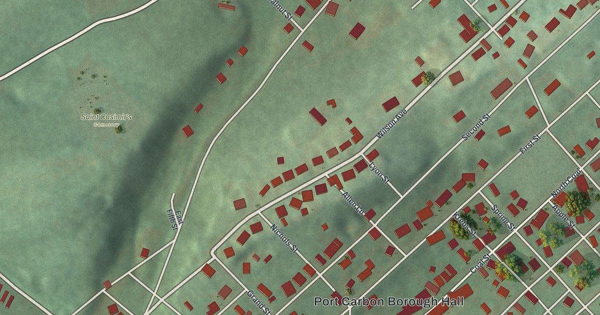 Map of Port Carbon, Pennsylvania in 2026