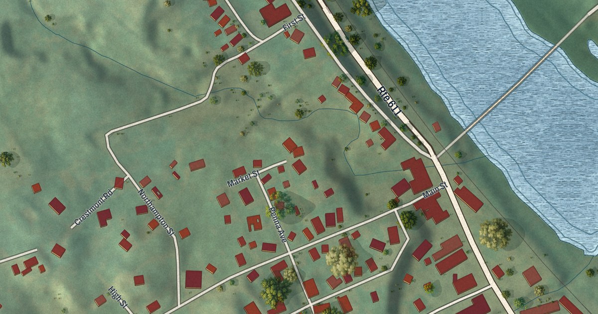 Map of Portland, Pennsylvania in 2026