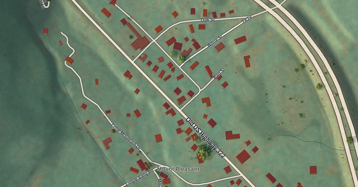Map of Potlicker Flats, Pennsylvania in 2026