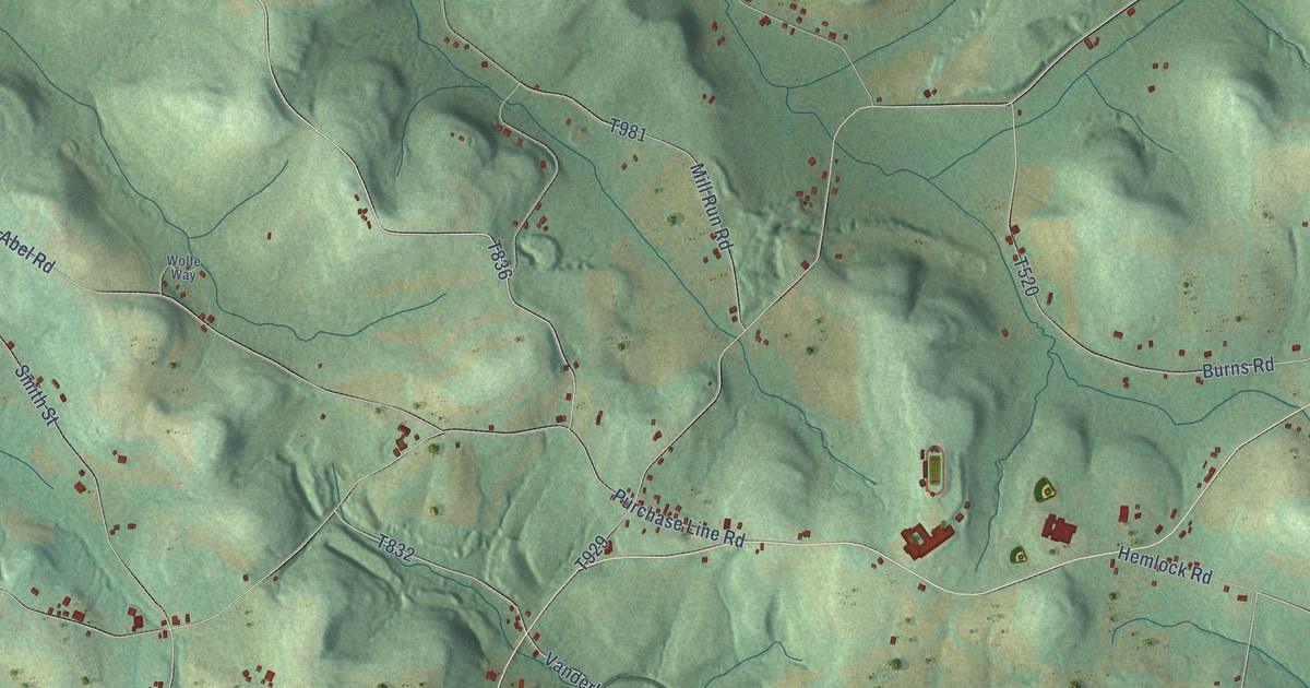 Detailed Map of Purchase Line, Pennsylvania