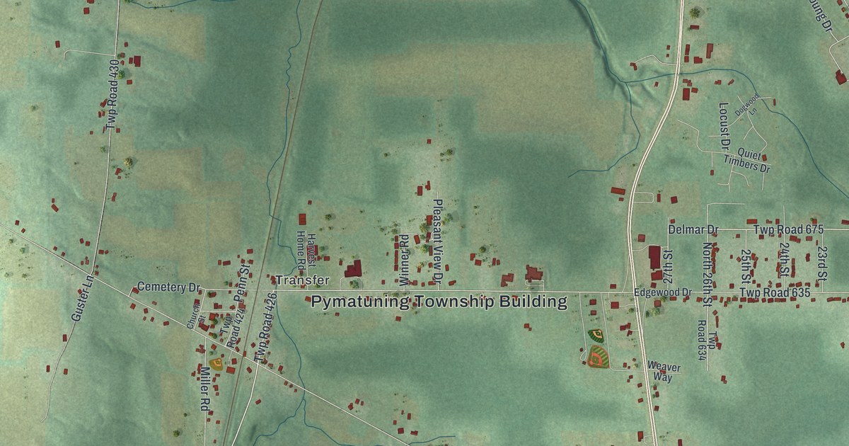 Map of Pymatuning, Pennsylvania in 2026