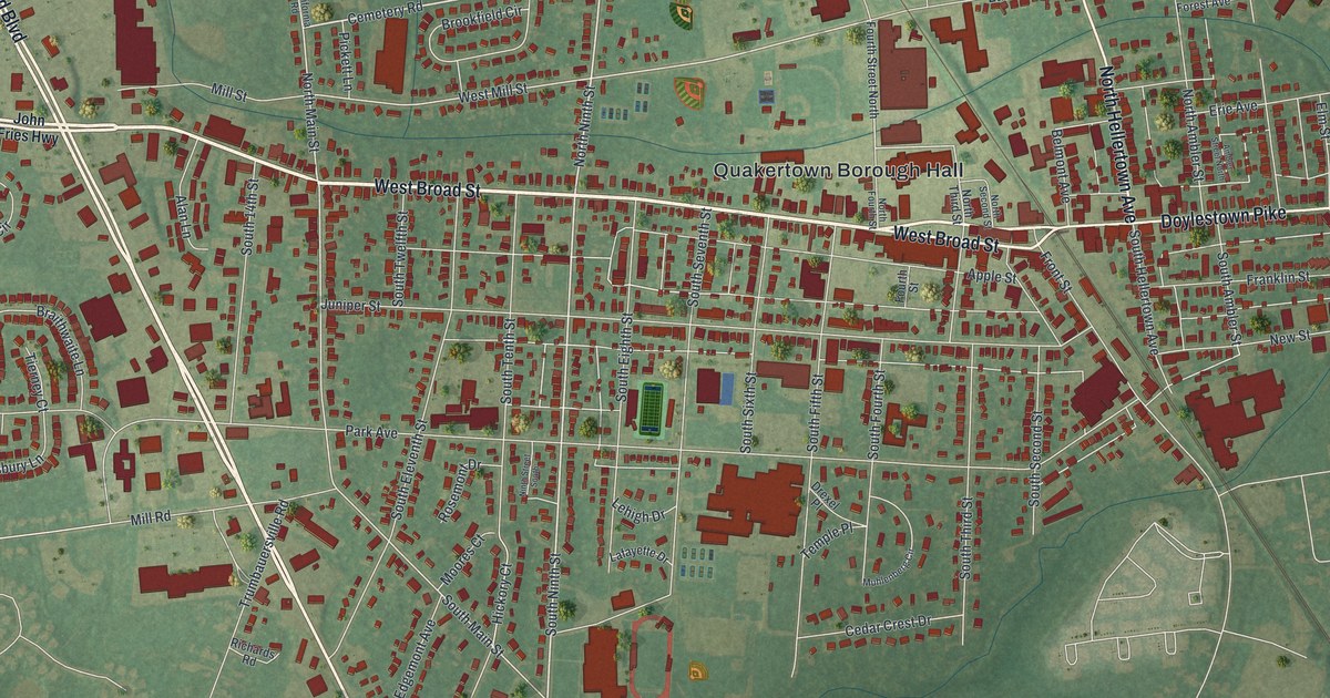 Map of Quakertown, Pennsylvania in 2026