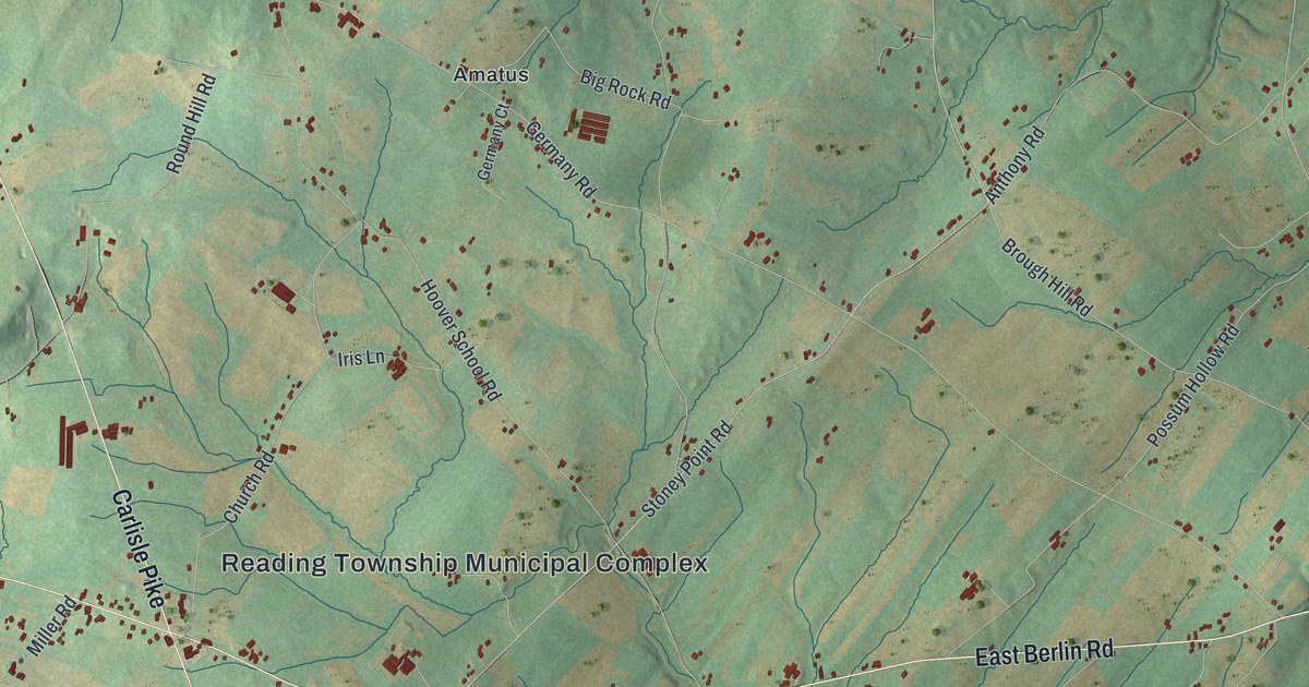 Map of Reading, Adams County, Pennsylvania in 2026