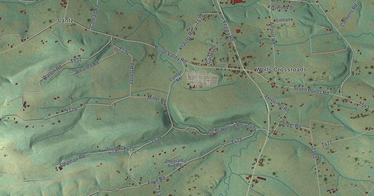 Map of Rockefeller, Pennsylvania in 2026