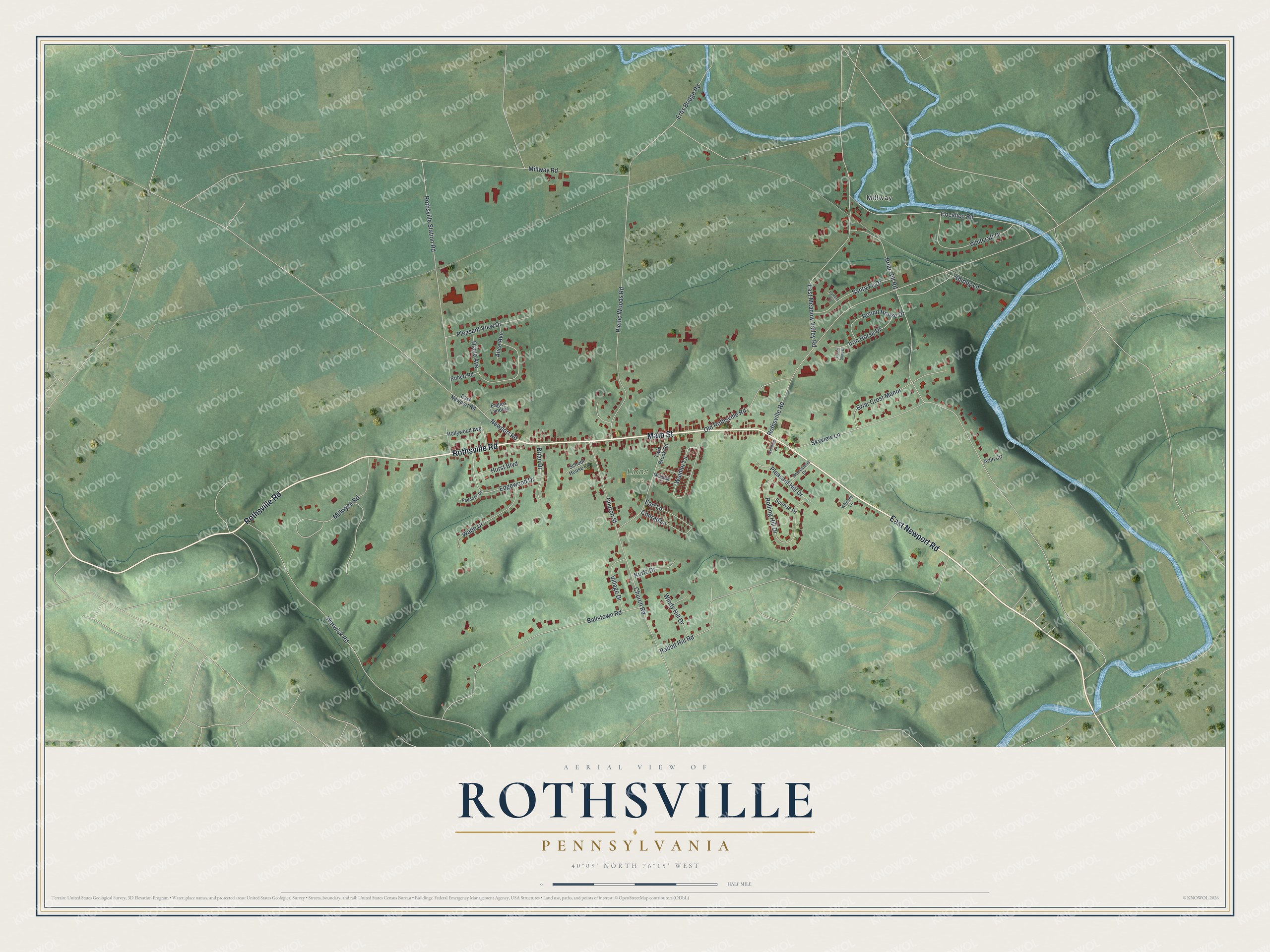 Watermarked full-map preview of Rothsville, Pennsylvania