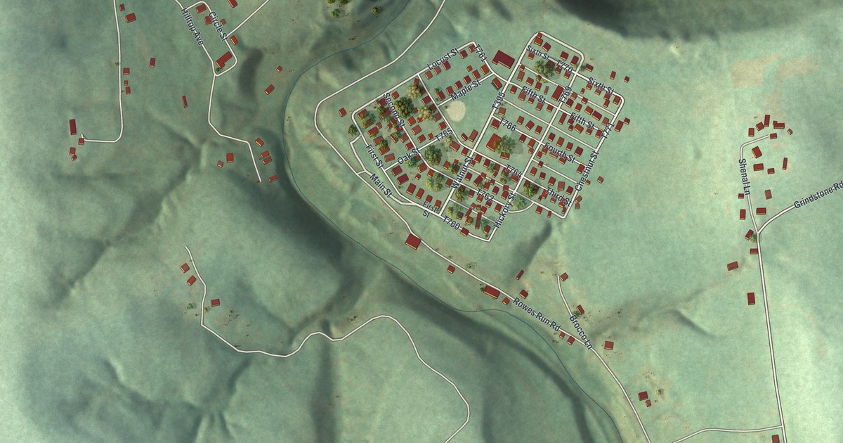 Map of Rowes Run, Pennsylvania in 2026