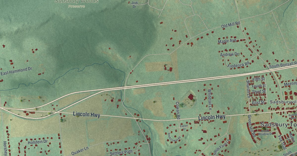 Map of Sadsbury, Chester County, Pennsylvania in 2026
